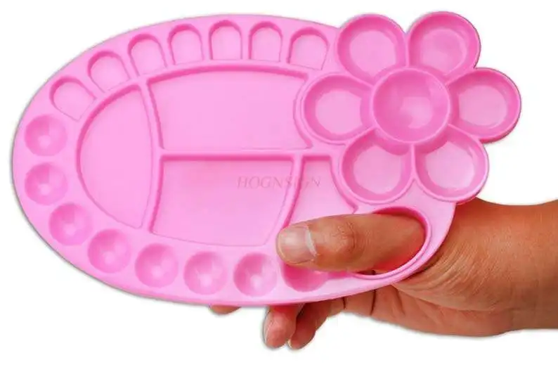 Пластиковая палитра акварель гуашь акриловая краска детская овальная