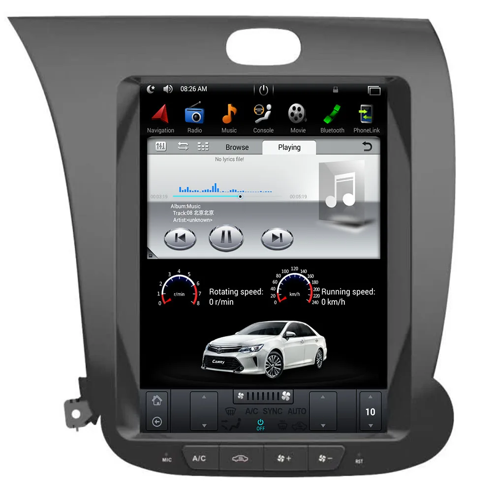 Автомобильная Мультимедийная головная система на Android 10 4 в стиле Tesla экран 2013