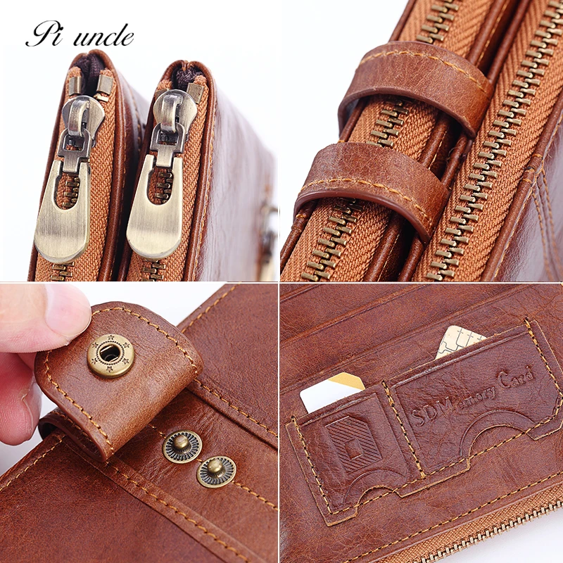 Piuncle самый популярный кошелек из натуральной кожи с блокировкой RFID карман для