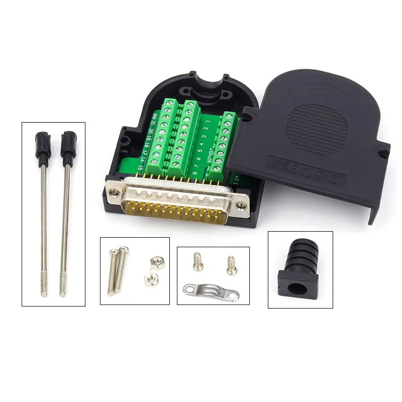 DB25 мужская и женская флейта 25 контактный разъем печатная плата для разрыва 2