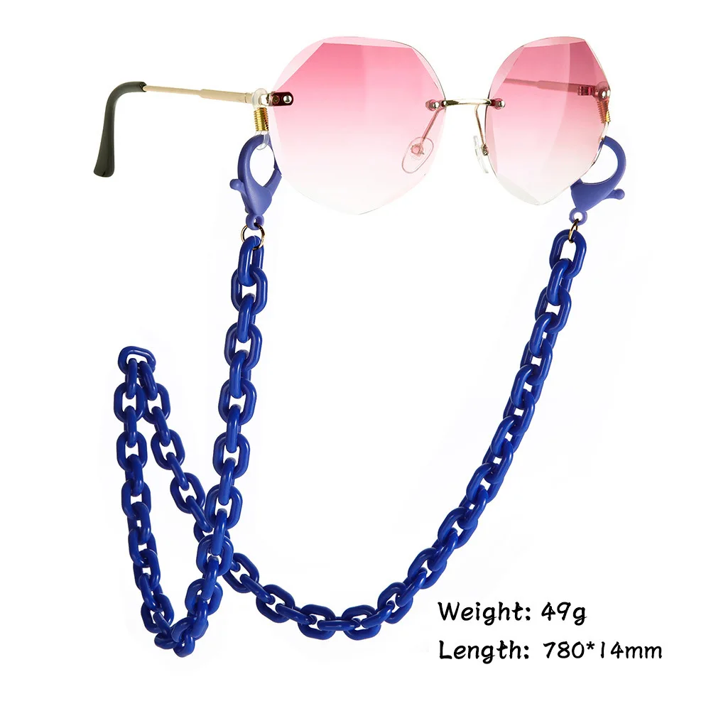 

Chic Korea 78cm acrylic candy color 15 colors adult mask Chain hanging neck anti slip lanyard glasses chain glasses accessories
