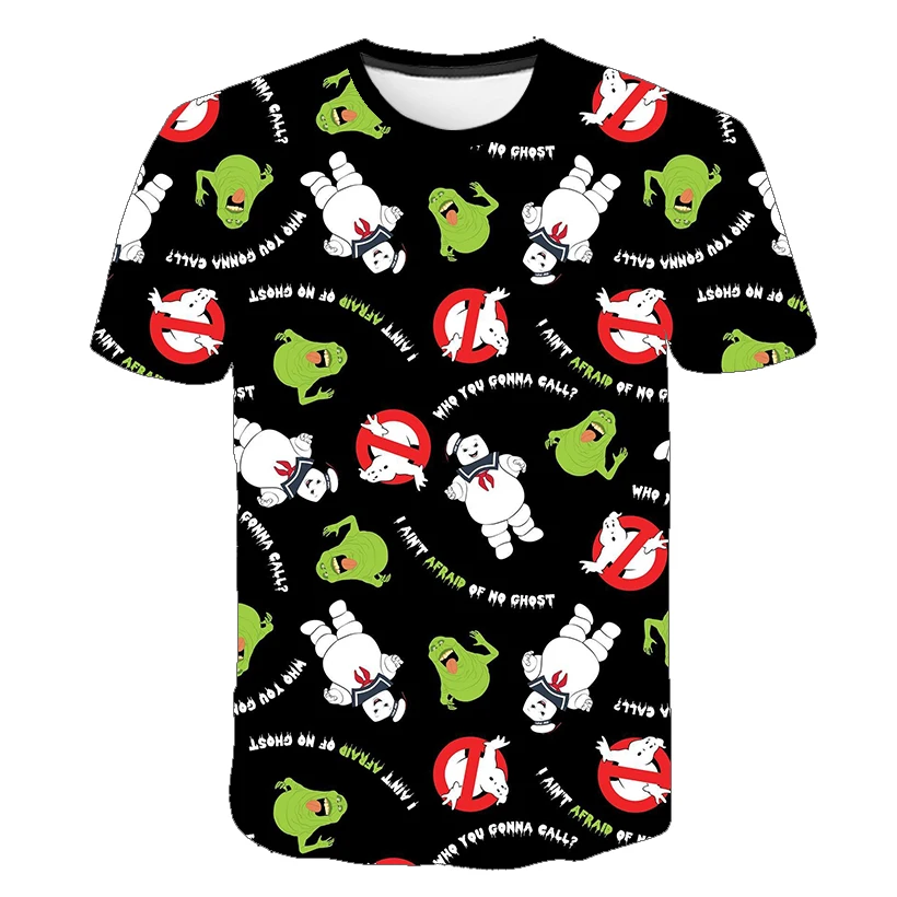 

3D Printed Ghostbusters Movie T-Shirt Kids Cartoon Animation Print Casual Fashion Boys & Girls Top Comfortable Short Sleeve
