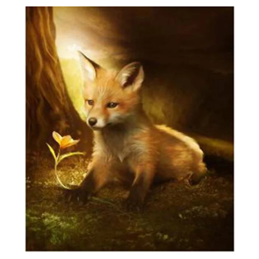 Алмазная живопись животное маленькая лиса новинка 5D сделай сам полностью