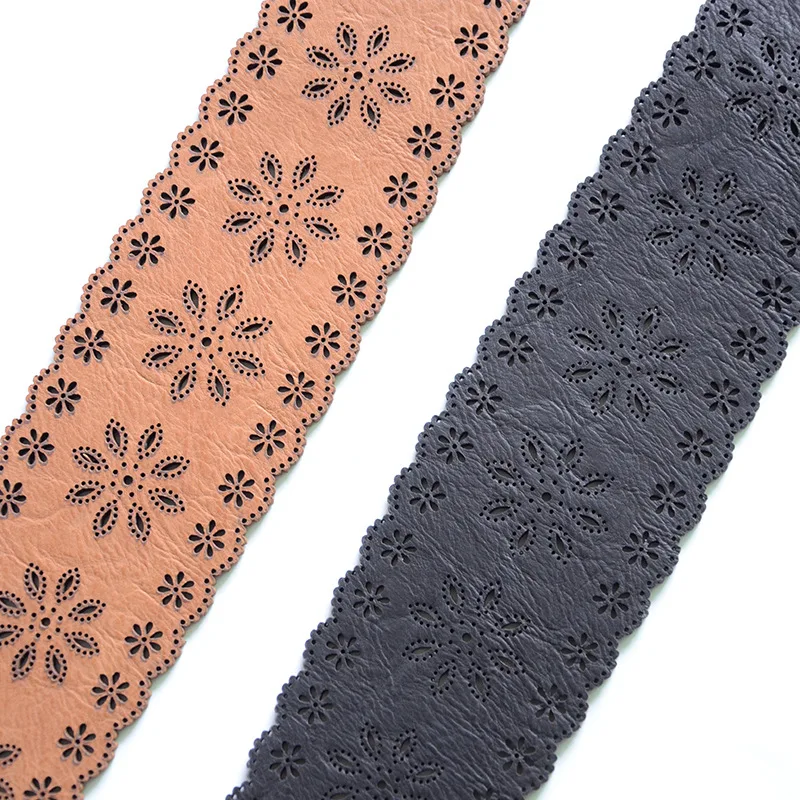 

Women Hollow Belt New Elastic Pu Belts for Women Black Wide Waistband Female Dress Fashion High Quality