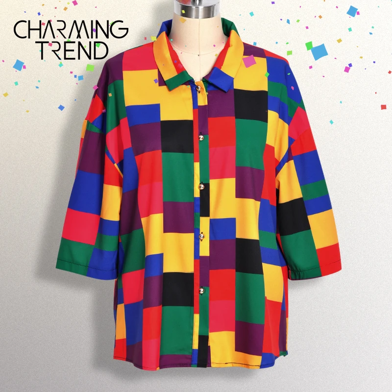 Женская летняя блузка с геометрическим рисунком свободная | одежда