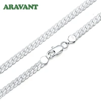 925 silver 6mm necklace link chains men fashion jewelry accessories