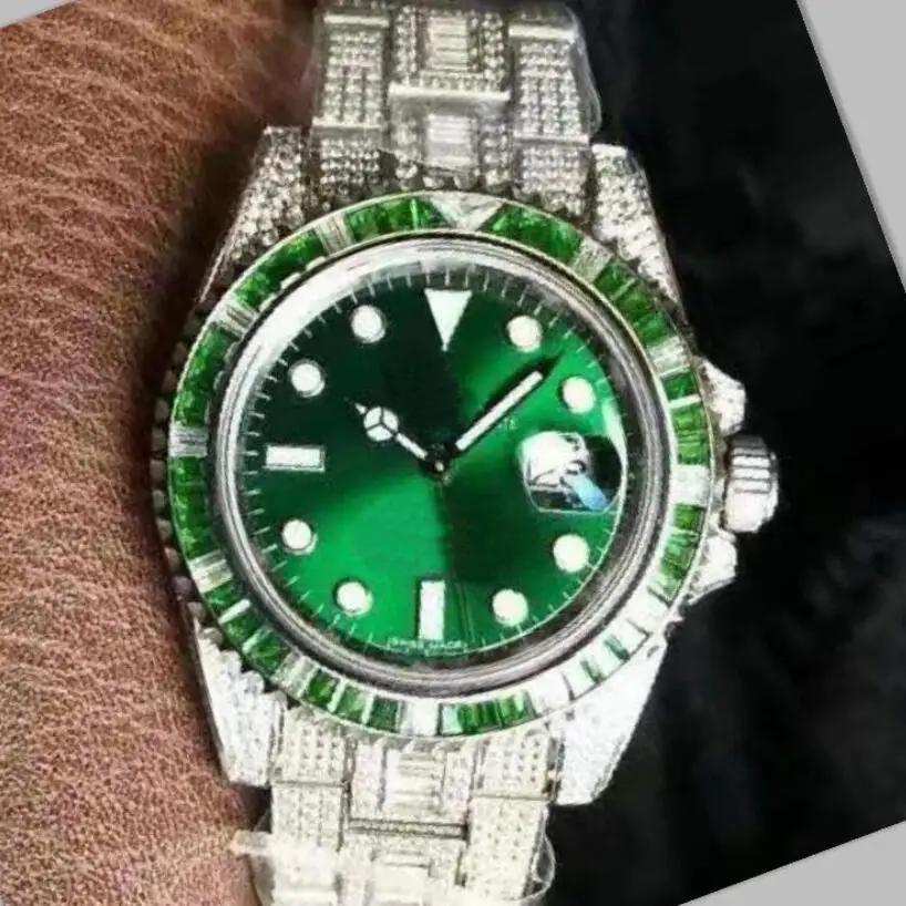 

2021 new models 40mm The Mens' Watches Calendar two colors luxury Mechanical diamonds Men Waterproof diving ceramics bezel