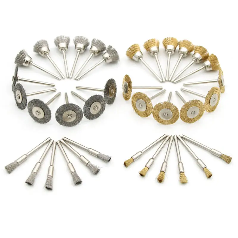 

Brass Brush set Metal Cleaning Rust Sanding Dusting Degreasing burr 36pcs