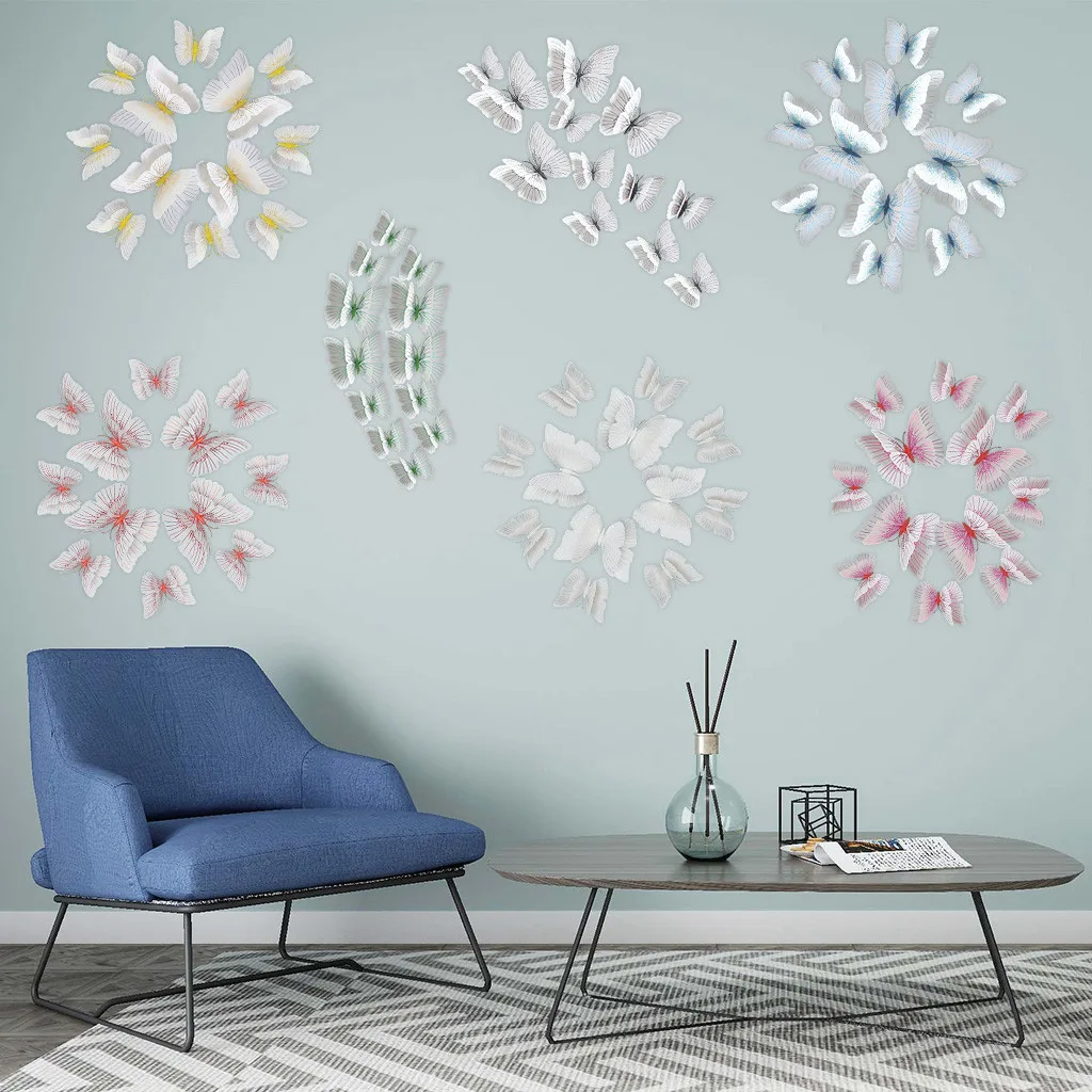 Креативные мобильные 3d наклейки на стену с бабочкой прикрепленные декоративными