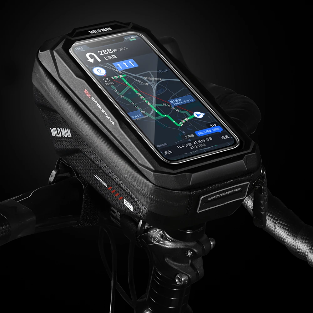 wild man bicycle touch screen waterproof bags bike handlebar top tube pouch mtb road bike bag 6 5 phone case bike accessories free global shipping