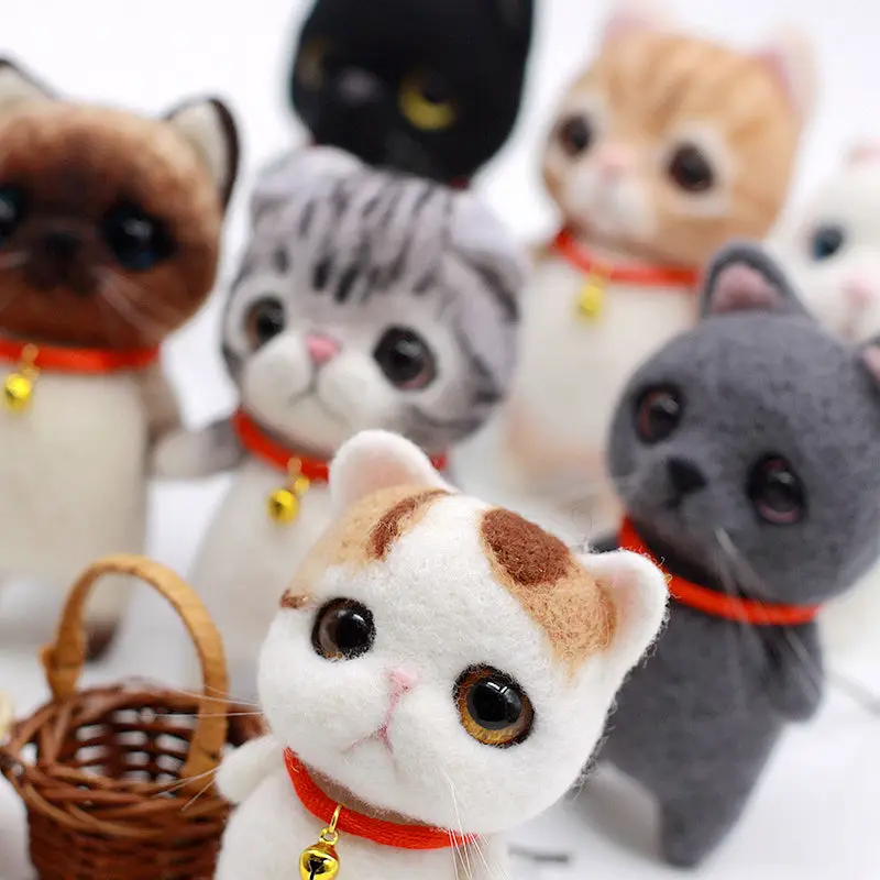 Ручная работа сделай сам шерсть войлок милый кот Китти креативный подарок