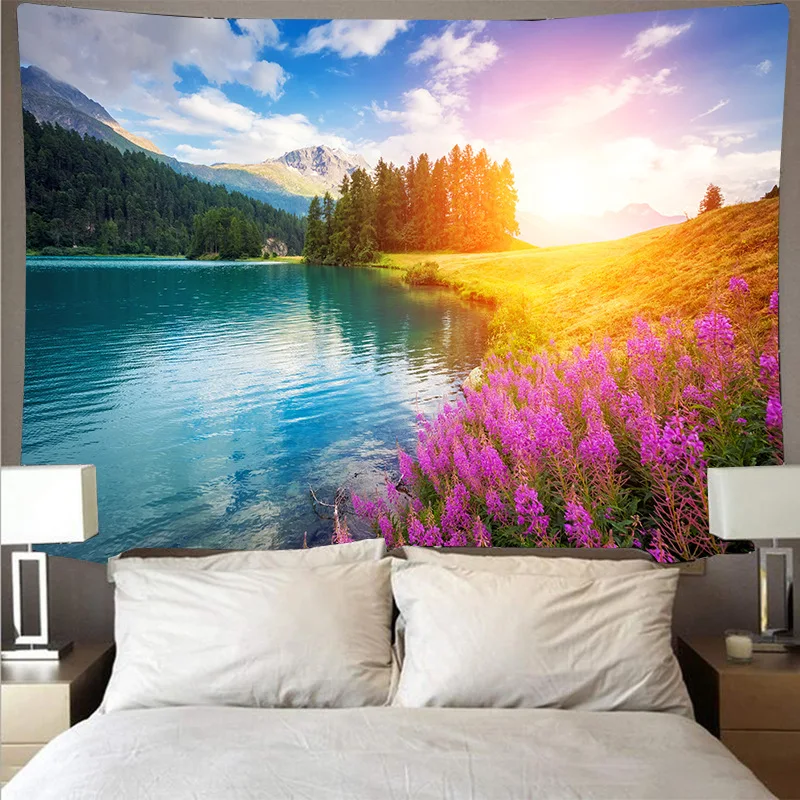 

tapestry hanging cloth wall decor tapisserie murale tissus dorm room decor nature blanket wall carpet