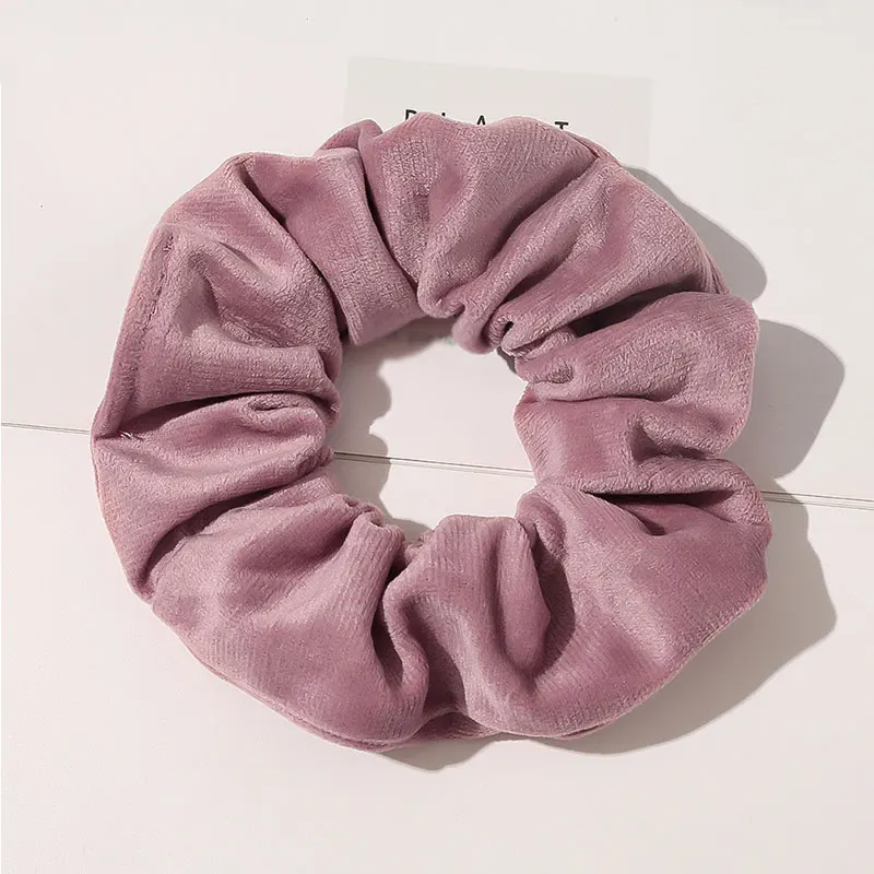 

Autumn Winter Velvet Hair Scrunchies Women Solid Color Elastic Hair Bands Rubber Band Ponytail Holder Headwear Hair Accessories