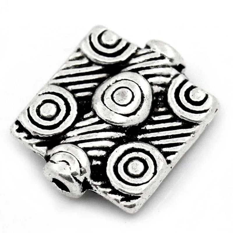 DoreenBeads бисер из металлического сплава прямоугольник серебристый цвет узора