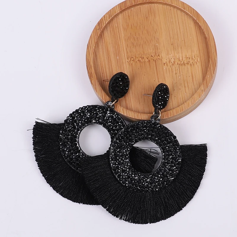 Женские серьги с кисточками корейские большие круглые индивидуальные подвески