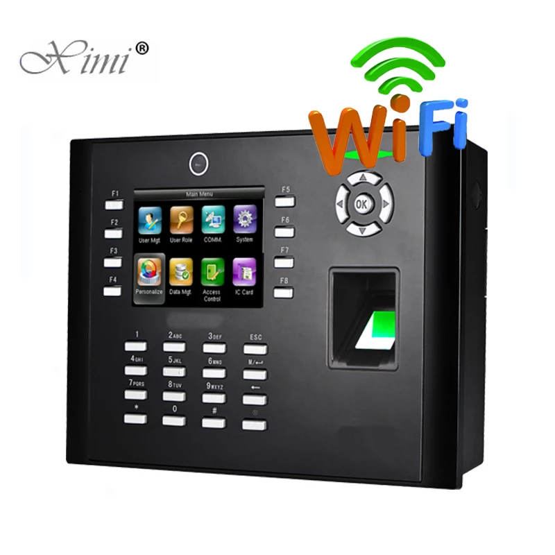 Биометрическая посещаемость времени с WIFI разъемом система контроля доступа