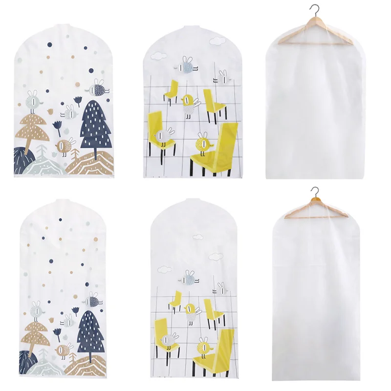 

1Pcs Waterproof Space-saving Dustproof Storage Bags PEVA Protector Cloth Bag Clothing Dust Cover Printed Suit Dust Covers