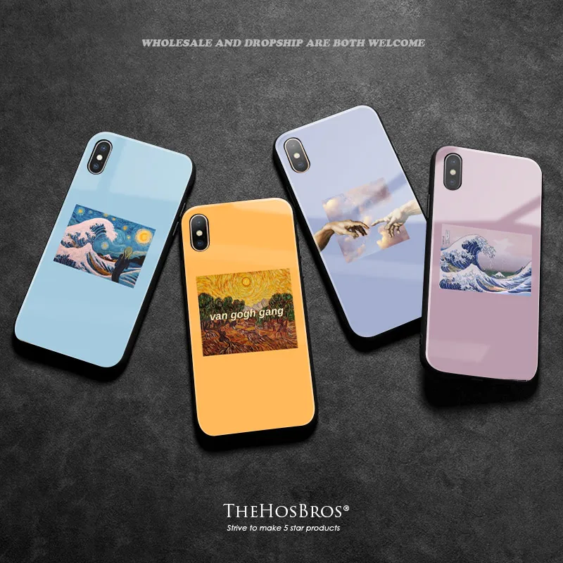 Чехол для телефона с изображением Ван Гога Микеланджело силиконовое стекло