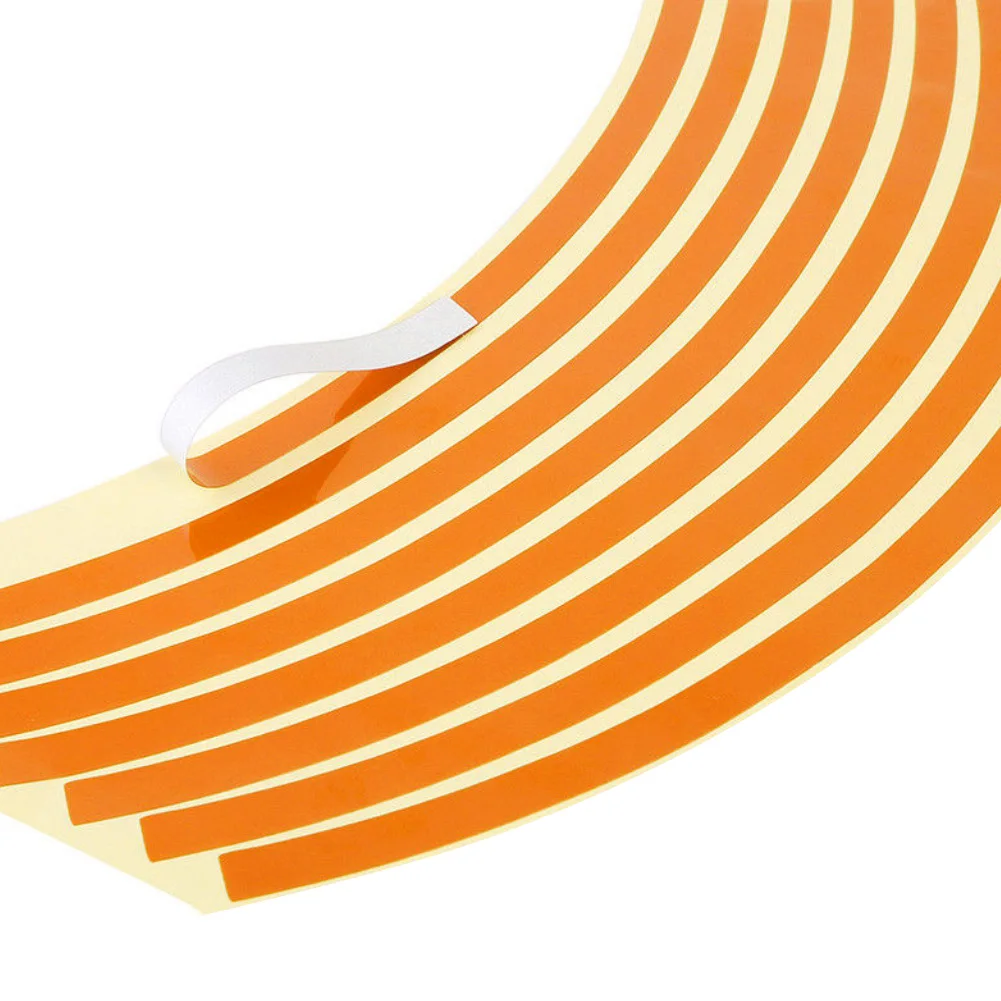 

2 Sheets Universal Fluorescent Reflective Decal Car Auto Wheel Rim Tape Sticker