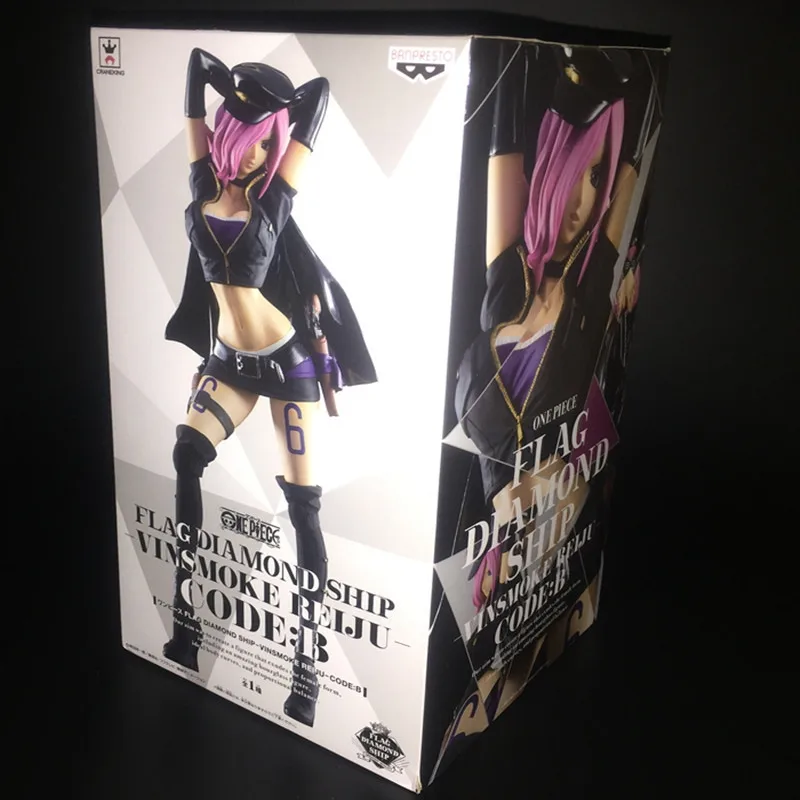 

10" One Piece Vinsmoke Reiju Anime Sexy Figures Gelma Kingdom Golden Cat Sticker Original PVC Action Figure Toy BOX 25CM Q344