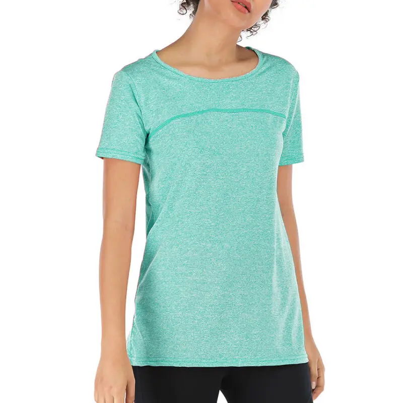 

Women Short Sleeve Yoga Sports Gym Shirt Top Casual Loose T-Shirt Tee Activewear