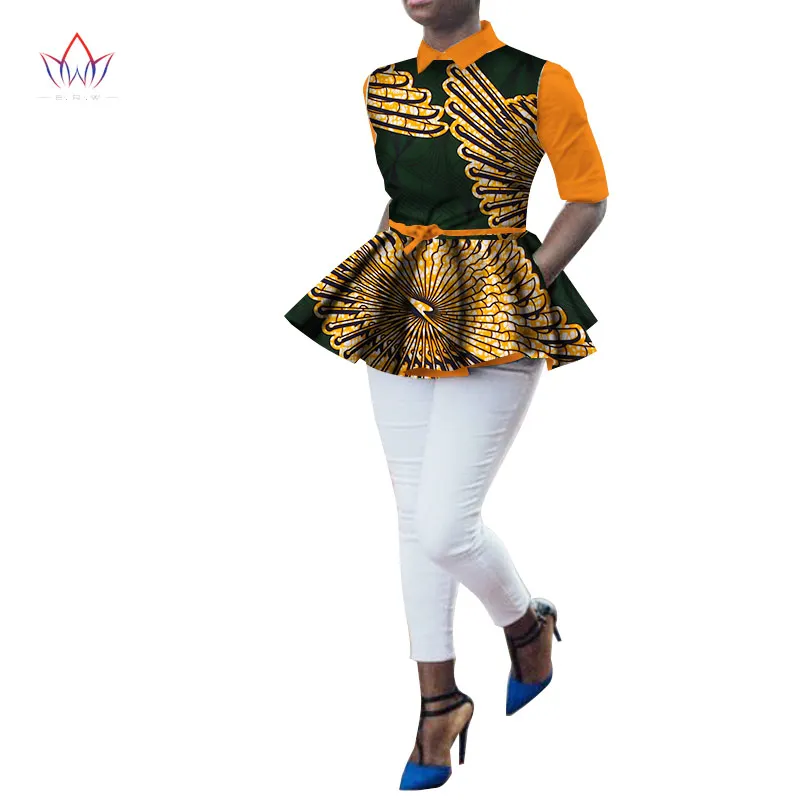 Рубашка женская летняя с длинным рукавом и африканским принтом WY2283 |