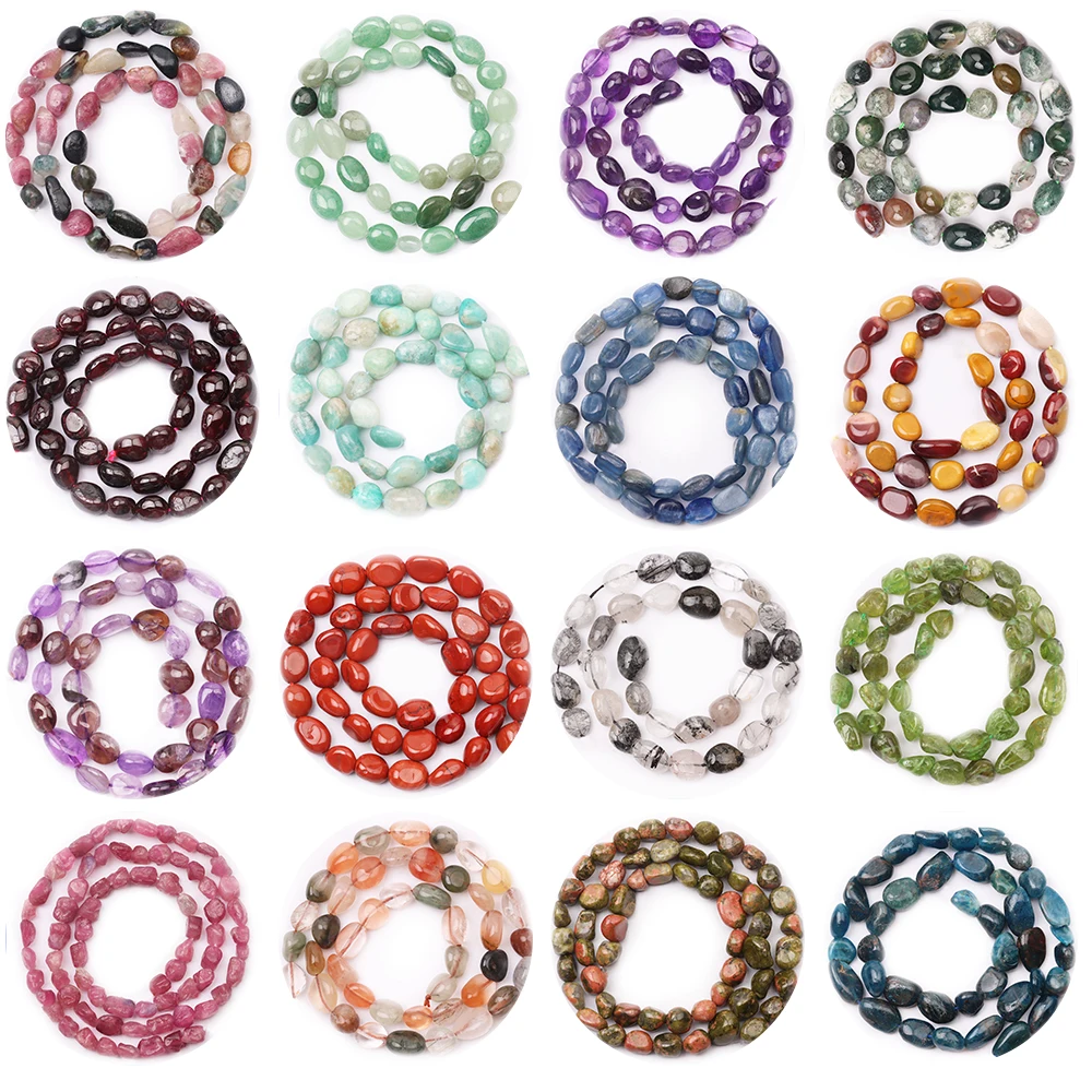 

Natural Stone Beads for Jewelry Making,A Strand Semi-Precious Oval Gemstone Crystal Acrylic Loose Beads for Necklace Earring