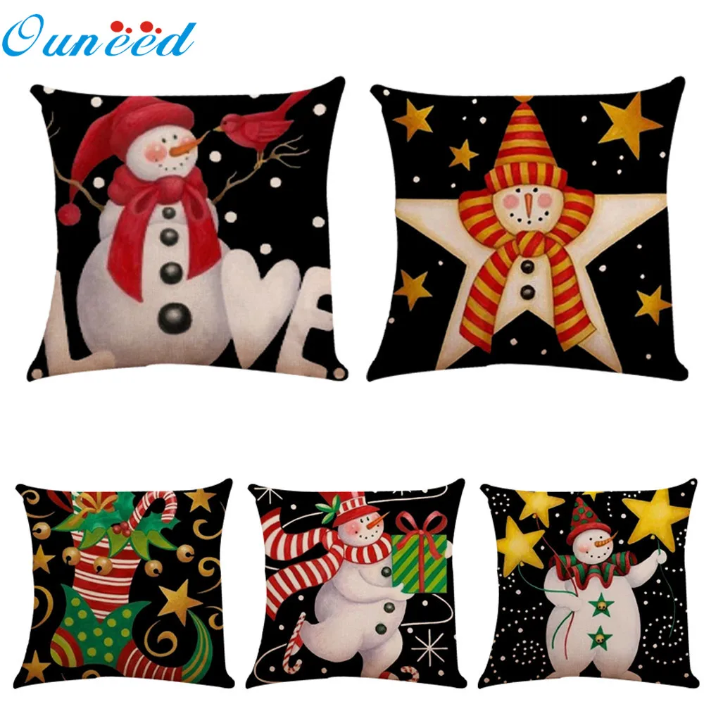 Наволочка для подушки забавный снеговик принты чехол красочные рождественские