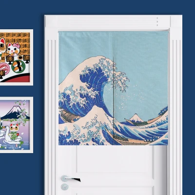 Занавеска с морскими волнами китайская дверная навеска для гостиной кухни бара