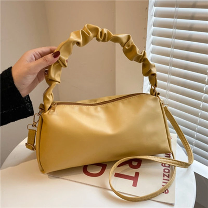 

Модная Бостонская сумка для женщин, Новинка лета 2021, однотонная простая сумка-мессенджер через плечо для подмышек