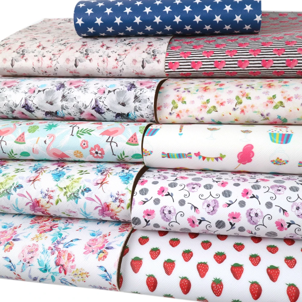 20*33 см цветок с принтом фруктов узора из синтетической кожи DIY ручной работы