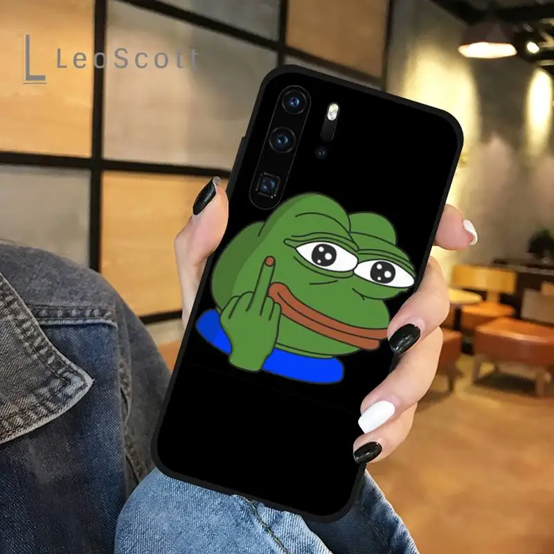 

Funny The Frog Pepe face crying Phone Case For Huawei honor Mate P 9 10 20 30 40 Pro 10i 7 8 a x Lite nova 5t