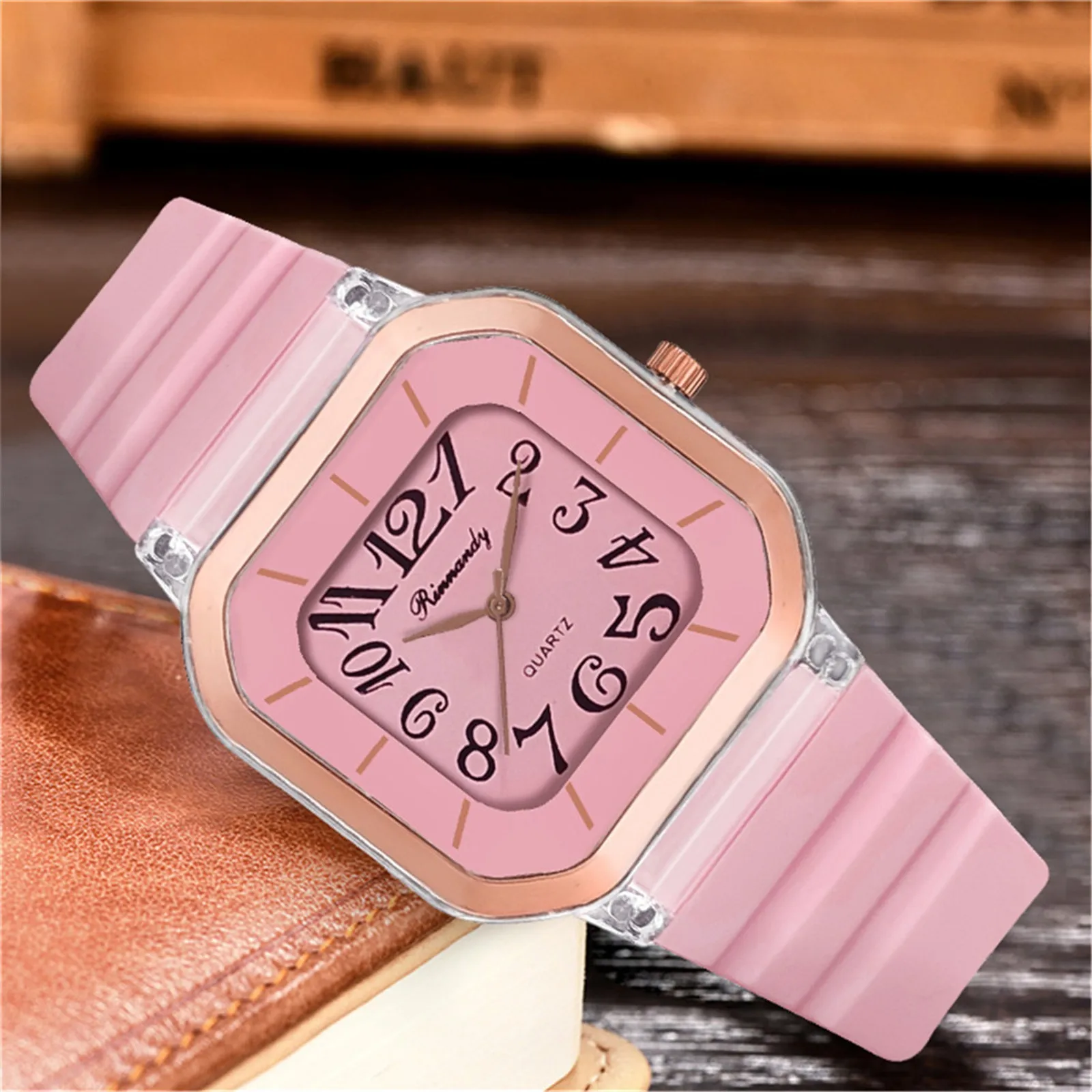 

Часы наручные женские с силиконовым ремешком, люксовые брендовые цветные кварцевые повседневные спортивные модные наручные, с квадратным ...