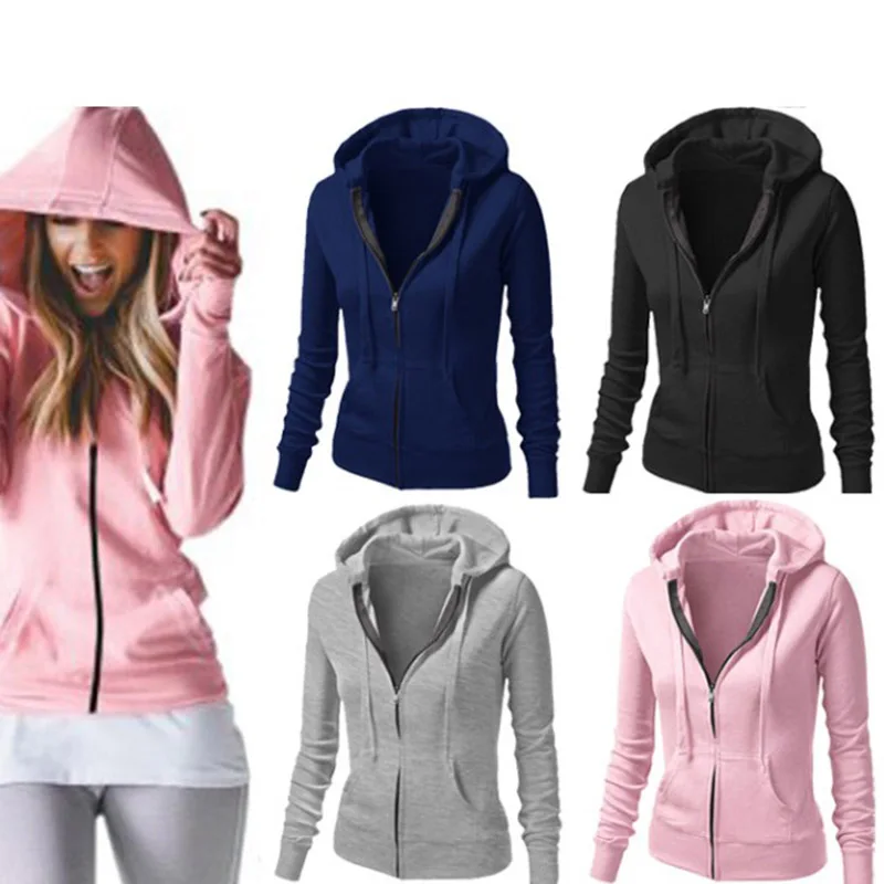 Женский кардиган на молнии с длинными рукавами тонкое пальто капюшоном модное