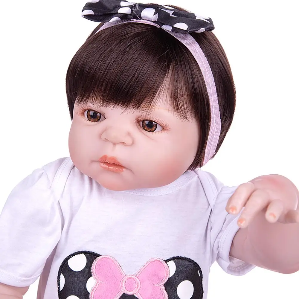 KEIMUI Милая 23 дюймовая Кукла Reborn Babies полностью силиконовая виниловая детские