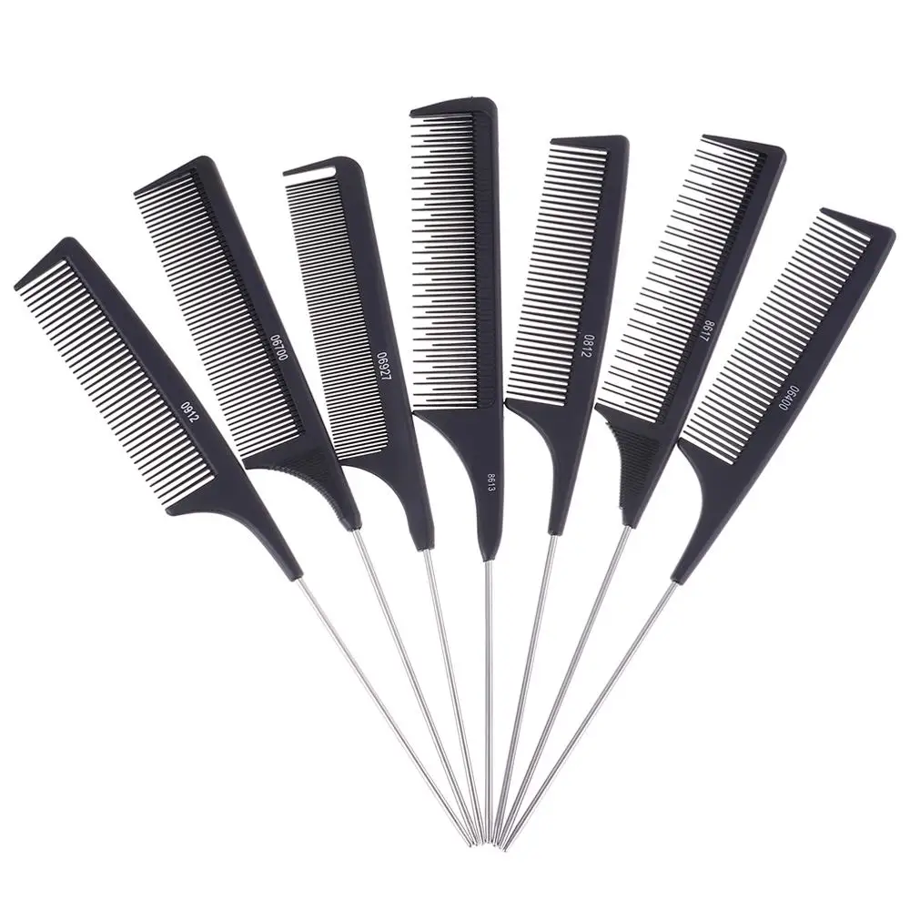 

Salon Cut Comb Professional Hair Tail Comb Styling Stainless Steel Spiked