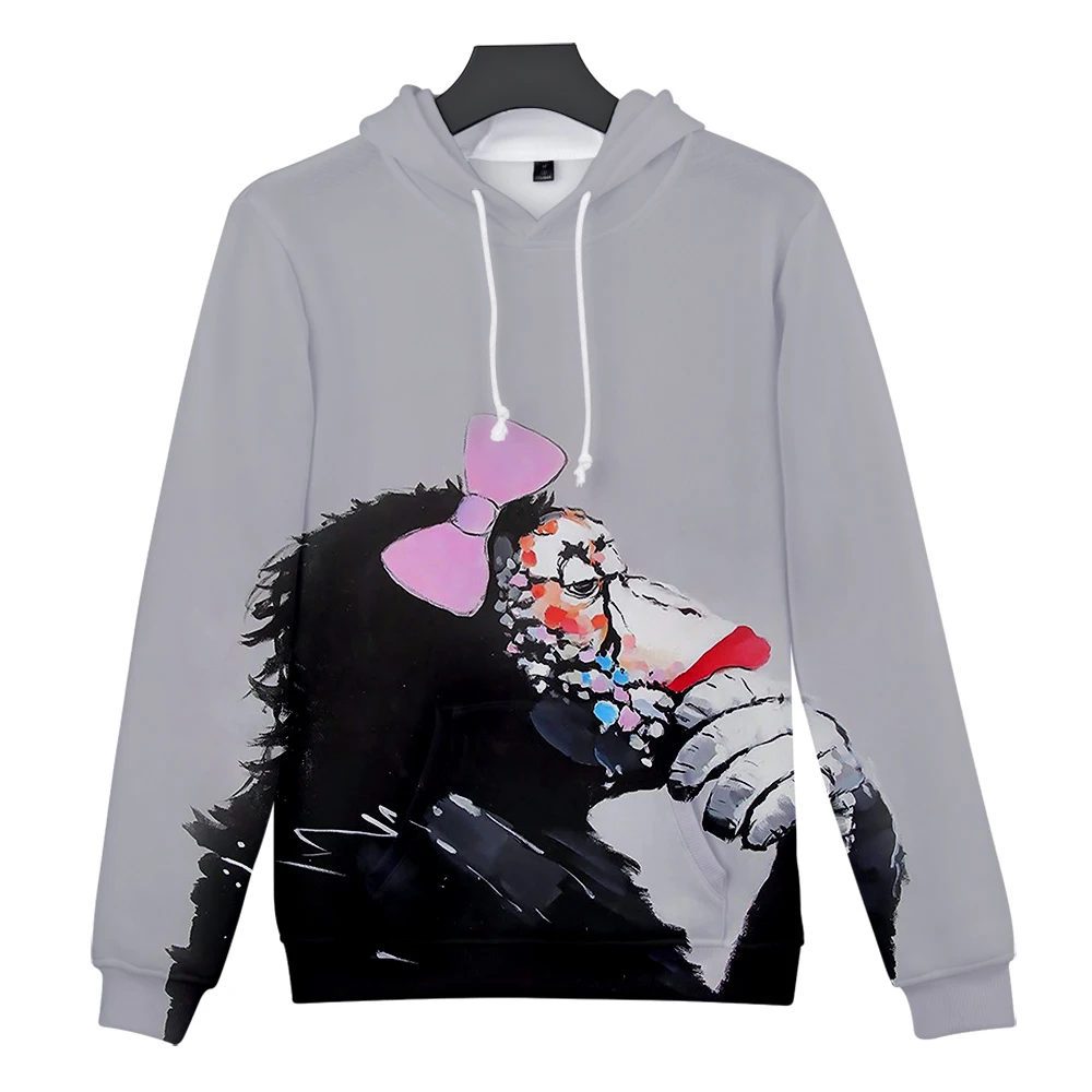 Толстовки Gorilla 3D для мужчин и женщин теплые худи повседневные Модные свитшоты в