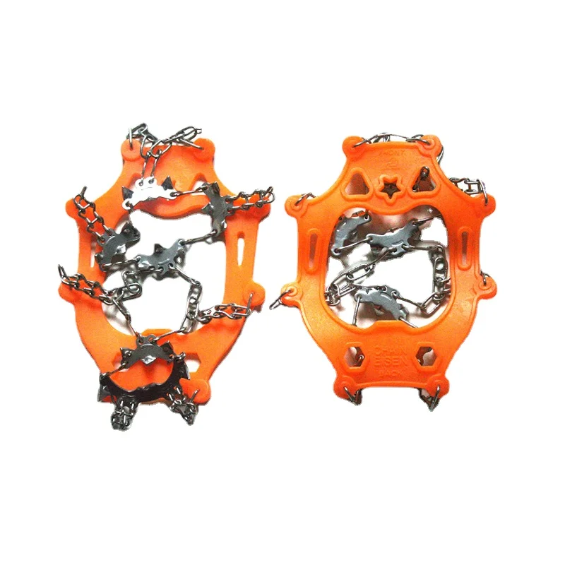 Climbing 18 Teeth Steel Ice Gripper Spike Shoes Anti Slip Climbing Snow Spikes Crampons Cleats Chain Claws Grips Boots Cover