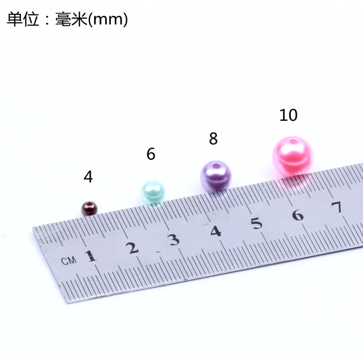 

Multi Option 3/4/5/6/8/10mm Round Imitation Rainbow Color Plastic Straight hole Pearl Beads DIY for Jewelry Making Accessories