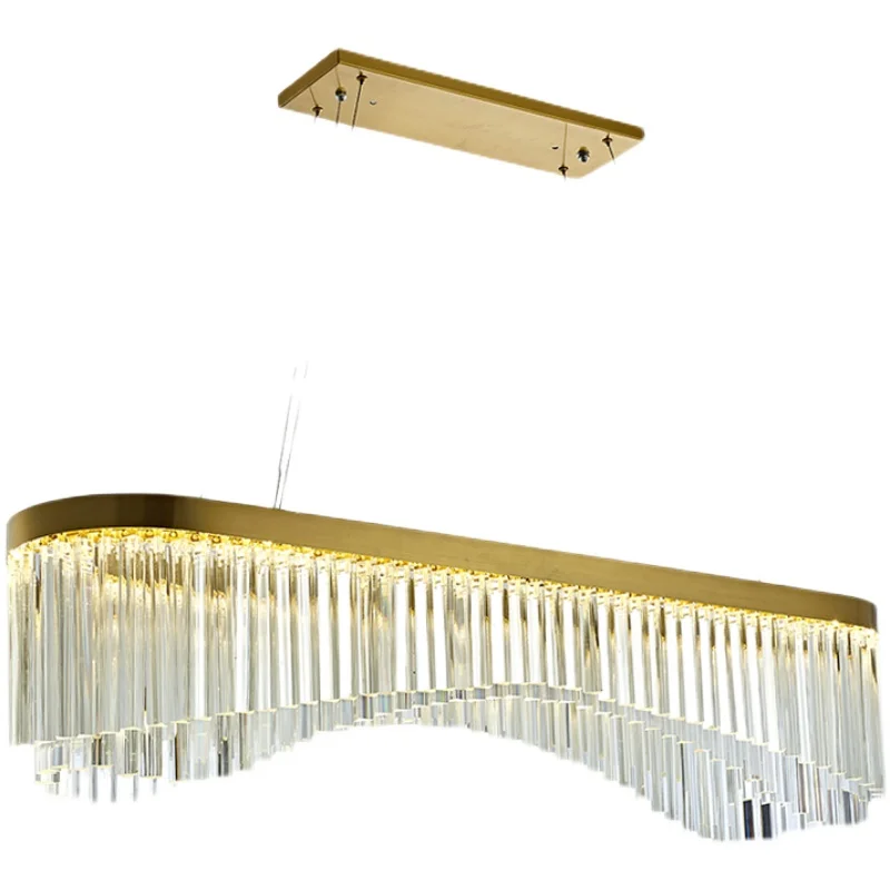 

Postmodern light luxury crystal lamp simple bar counter model room villa restaurant front desk decorative chandelier