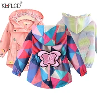 girls baby girl windbreaker jacket kids flower embroidery long sleeve hooded windbreaker jacket autumn spring child jacket