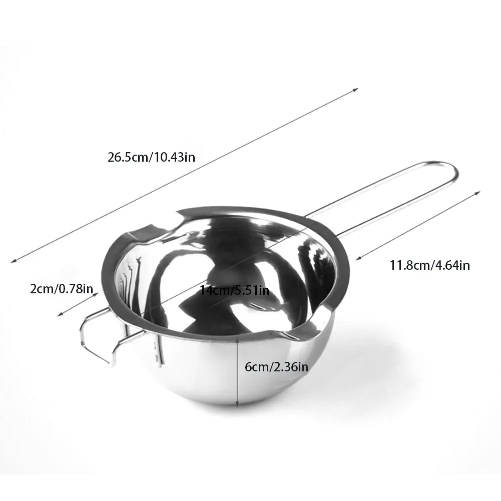 

600ML Melting Pot Stainless Steel Double Boiler With Heat Resistant Handle Silver For Wax Candle Butter Chocolate Cheese Tools