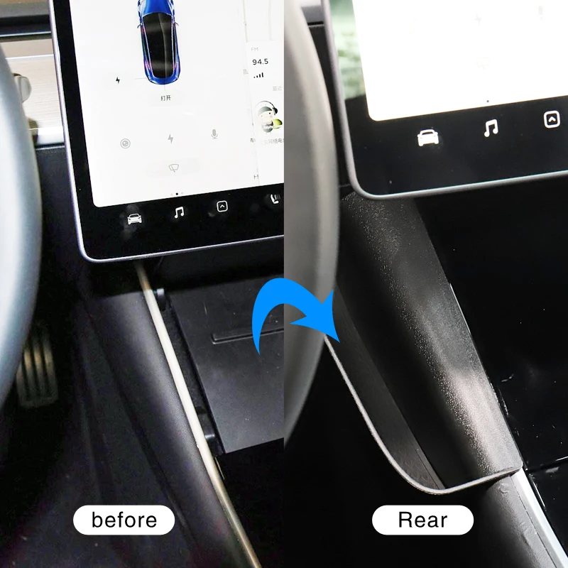 

ZUNDUO for Tesla Model 3 Center Console Armrest storage box Accessories (Set of 1) Lateral Oil card coin mobile phone box