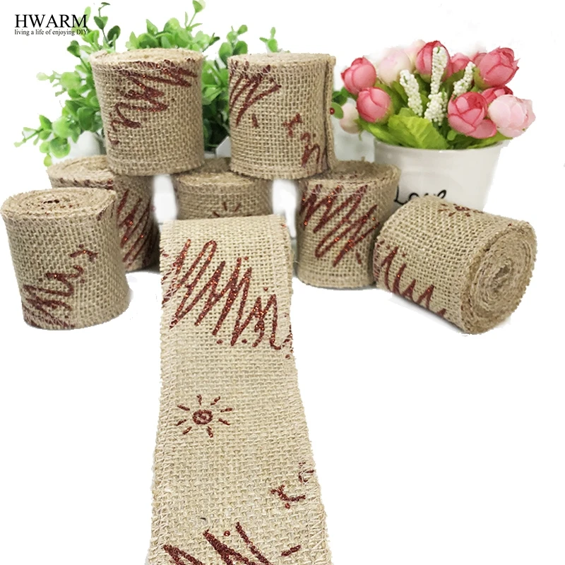 

8pcs Sun Red Line New Year Linen Lace Fabric Ribbon DIY Handmade Wedding Christmas Decoration For Home Party Favors Accessories