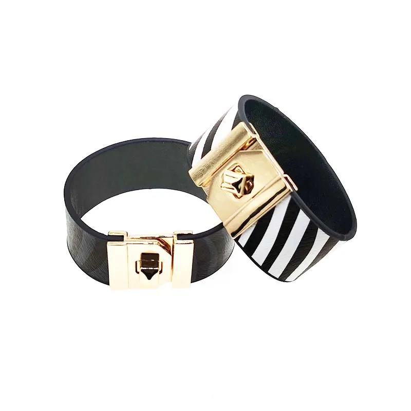 Женский кожаный браслет с леопардовым принтом элегантный широкий лето