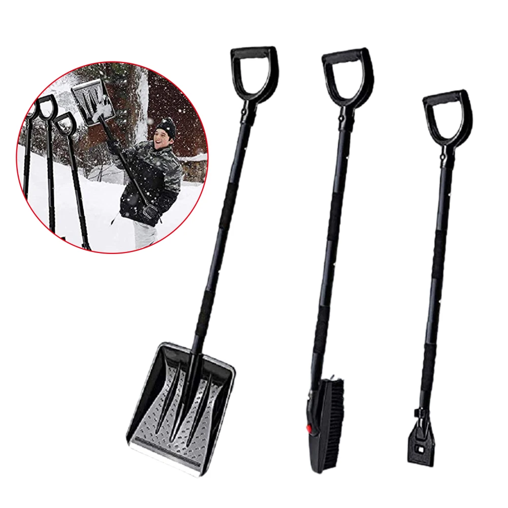 

Щетка для удаления пыли из нержавеющей стали Φ 3 в 1, набор для удаления мягкого на ощупь автомобиля, скребок для льда черного и серебряного ц...