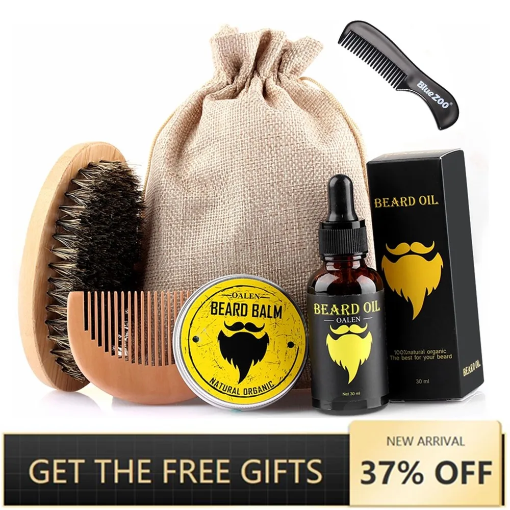 Набор для ухода за бородой мужчин 6 шт./компл. набор масло бороды увлажняющий