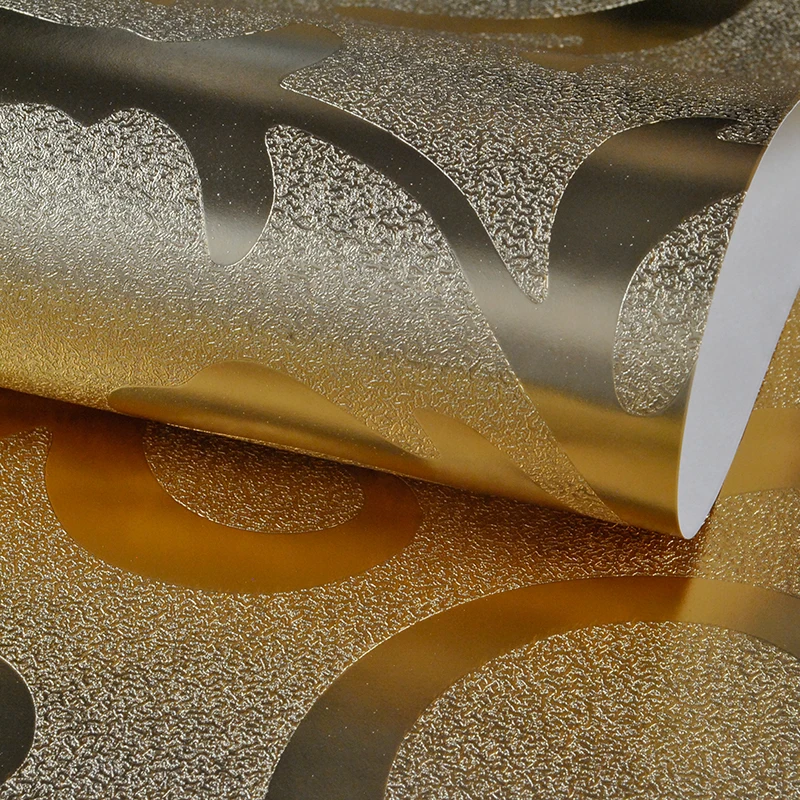 

Silver Luxury Wallpaper Home Decor Modern Wall Coverings 10M Roll Metallic Vinyl Glitter Gold Foil Wall Paper