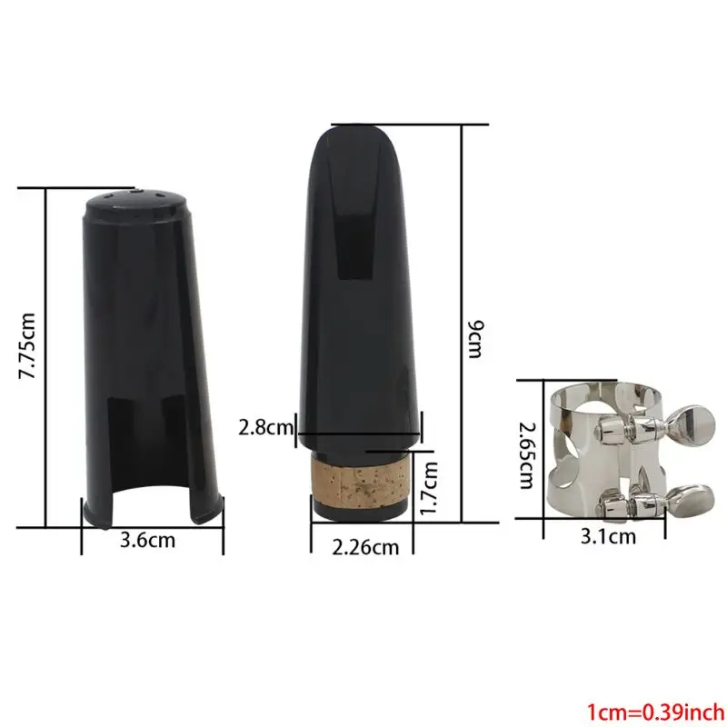 

Clarinet Mouthpiece Kit with Ligature,one Reed and Plastic Cap~black
