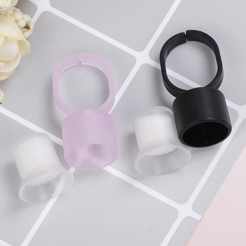 HOT 10Pcs Sponge Microblading Tattoo Ink Cup Cap Pigment Ring Holder Container Black Pink Supply Tattoo Tool Permanent Makeup